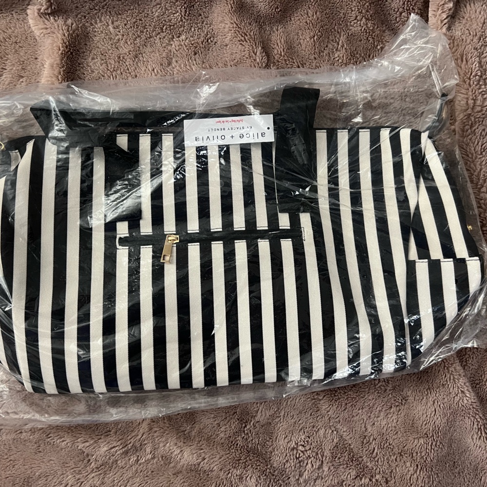 Alice + Olivia Postiano Stripe Duffle